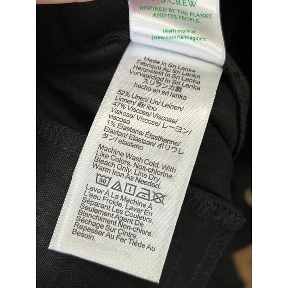 J.Crew Womens Black High Rise Linen Blend Wide Leg Pleated Trouser Pants Size 12 - Picture 7 of 11